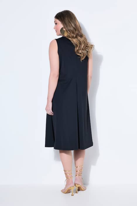 Jerseykleid, A-Linie, Midi-Länge, ärmellos