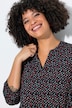 Bluse, A-Linie, Viskose, Herz-Muster, 3/4-Ärmel