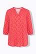 Bluse, A-Linie, Viskose, Herz-Muster, 3/4-Ärmel