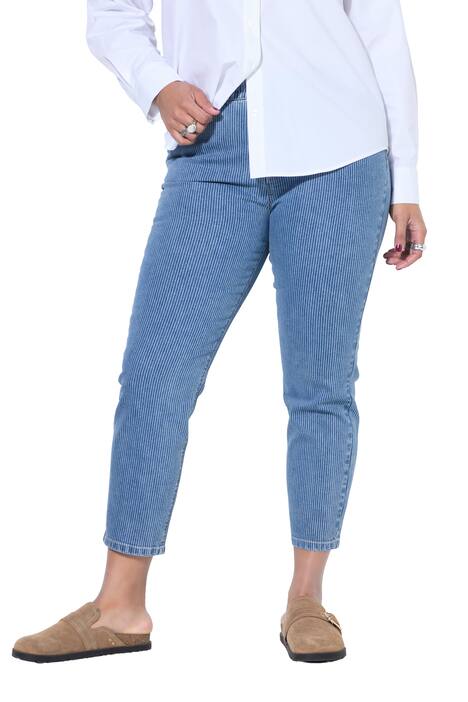 Mom džíny, Mom střih, 5 kapes, pruhy