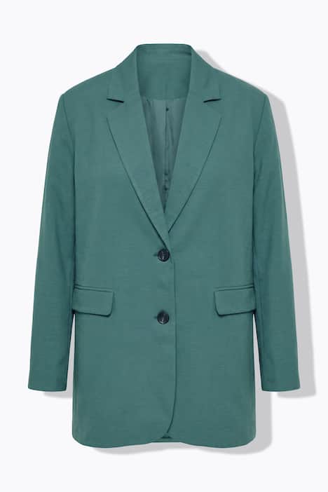 Blazer, oversized, Leinenoptik, Komplettfutter