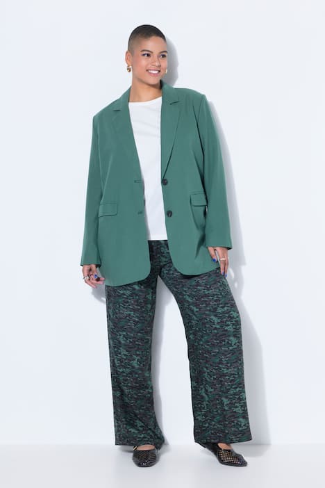 Blazer, oversized, Leinenoptik, Komplettfutter