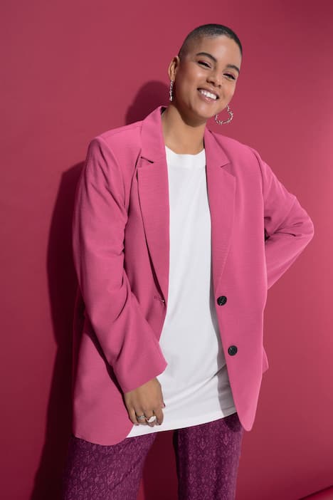 Blazer, oversized, Leinenoptik, Komplettfutter