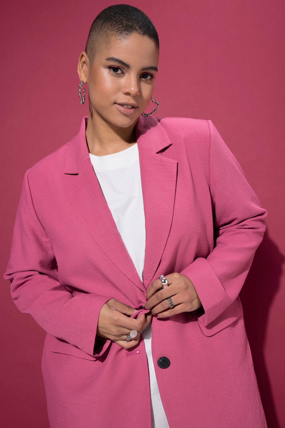 Blazer, oversized, hørlook, helforet