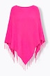 Poncho, oversized, Feinstrick, Zopfmuster, Fransen