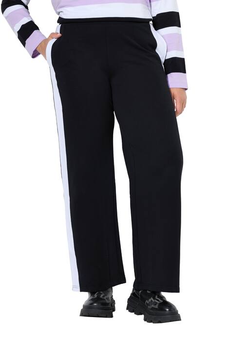 Teplákové kalhoty, široké nohavice, postranní pruhy, elastický pas