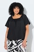 Bluse, oversized, Carmen-hals, halvermer, for