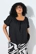 Bluse, oversized, Carmen-hals, halvermer, for