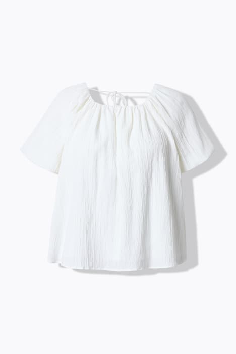 Bluse, oversized, Carmen-hals, halvermer, for