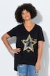 T-Shirt, A-Linie, Pailletten-Stern, Halbarm