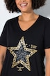 T-Shirt, A-Linie, Pailletten-Stern, Halbarm