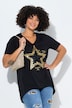 T-Shirt, A-Linie, Pailletten-Stern, Halbarm