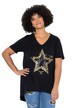 Tričko, A střih, hvězda z flitrů, krátké rukávy