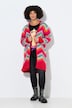 Strickjacke, lange und gerade, offene Form, Zackenmuster