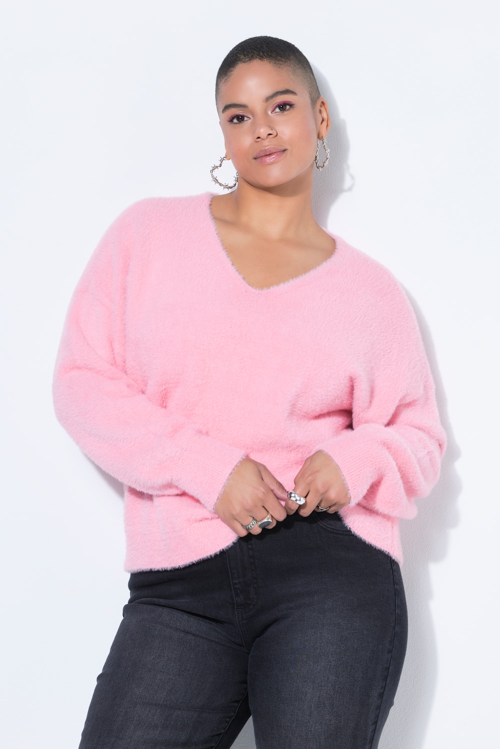 Pullover, Boxy Shape, hairy Strick