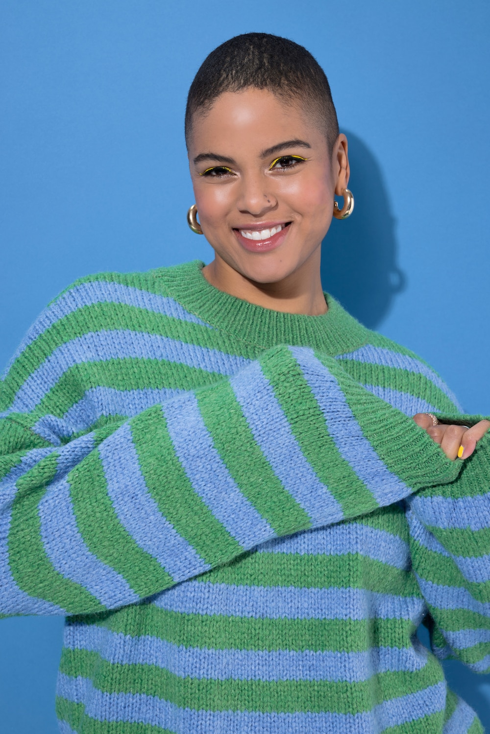 Pullover, oversized, Grobstrick, Colorringel