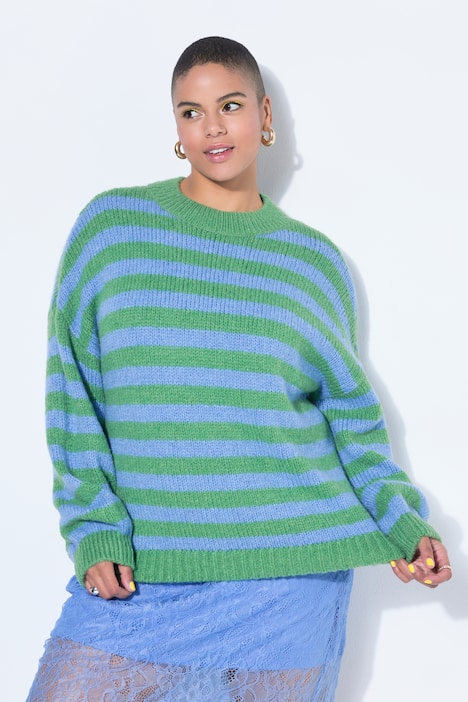 Pullover, oversized, Grobstrick, Colorringel