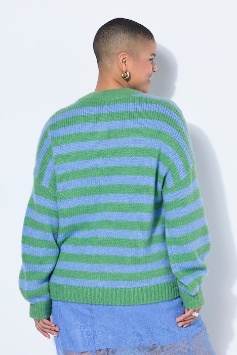 Pullover, oversized, Grobstrick, Colorringel