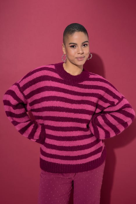 Pullover, oversized, Grobstrick, Colorringel