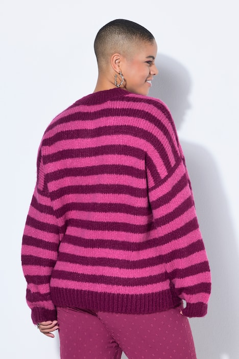 Pullover, oversized, Grobstrick, Colorringel