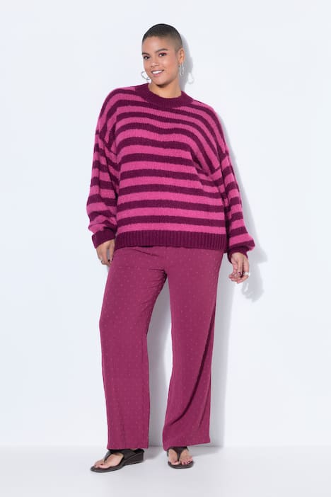 Pullover, oversized, Grobstrick, Colorringel
