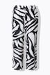 Culotte, estampado de cebra, pernera ancha, cintura elástica