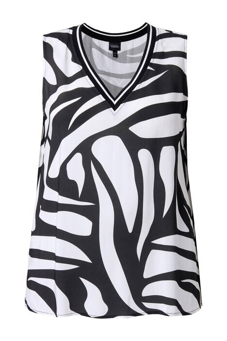 Halenka, zebrový vzor, áčkový střih, V výstřih, bez rukávů