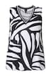Halenka, zebrový vzor, áčkový střih, V výstřih, bez rukávů