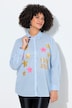 Hemdbluse, oversized, Streifen und Glitzersterne