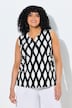 Top, Wabenmuster, A-Linie, Tunika-Ausschnitt, ärmellos