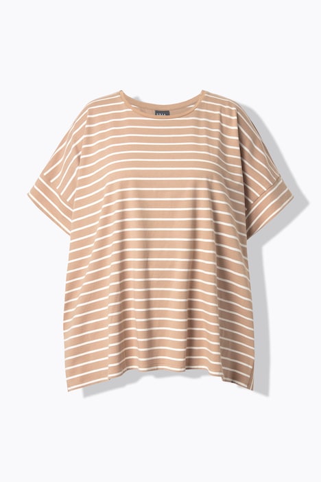 Poncho, Streifen, Oversized, Rundhals