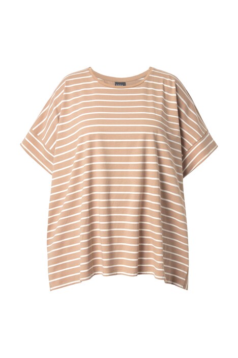 Pončo, pruhy, oversized, kulatý výstřih