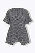 Veste esprit blouse à coupe évasée avec broderies florales et volants - en coton bio
