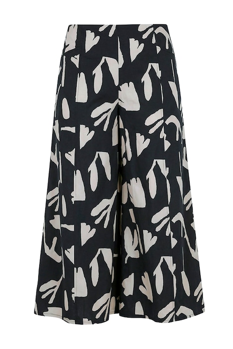 Kalhoty Culotte, květiny, široké nohavice, elastický pas, organická bavlna