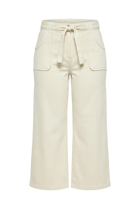 Jeans-Culotte, weites Bein, Elastikbund, Biobaumwolle