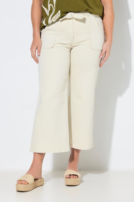 Dżinsowe kuloty, szeroka nogawka, elastyczna talia, bawełna organiczna