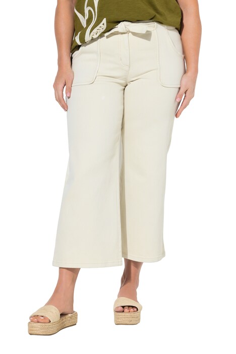 Jeans-Culotte, weites Bein, Elastikbund, Biobaumwolle