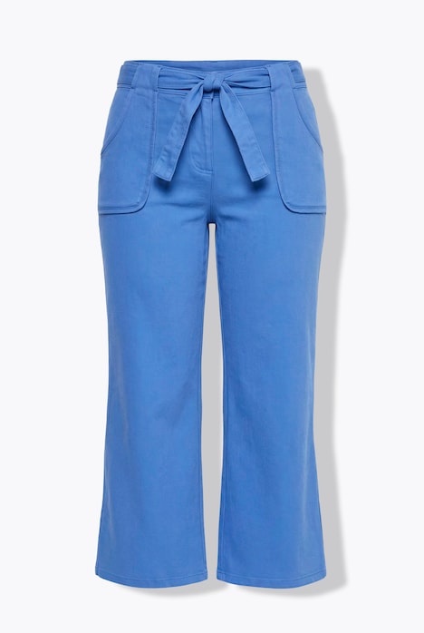 Dżinsowe kuloty, szeroka nogawka, elastyczna talia, bawełna organiczna