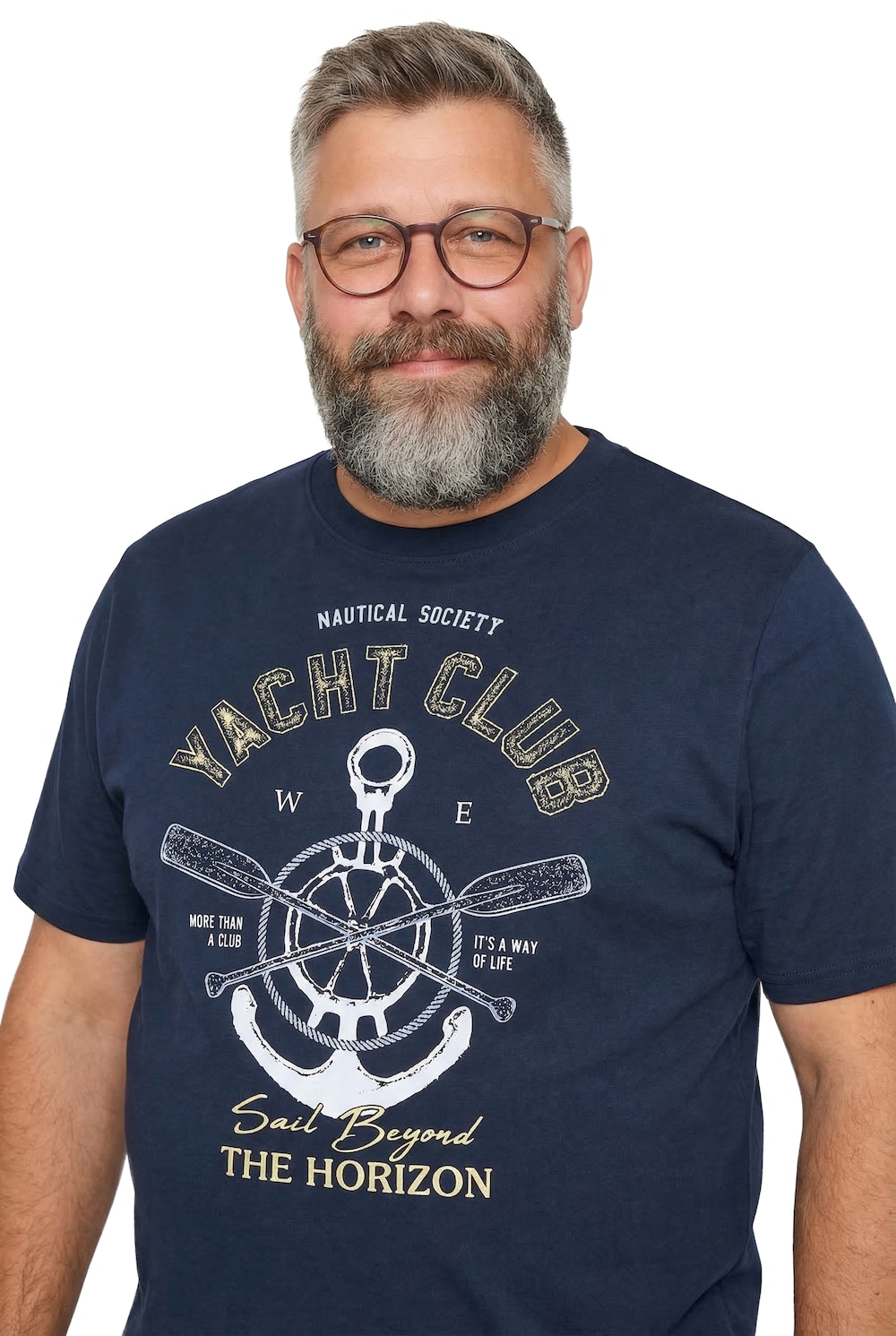 Stora storlekar T-shirt, Her, blå, storlek: 3XL, Bomull, Men Plus