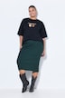 Gebreide rok, Slim Fit, midi-lengte, elastische tailleband