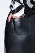 Faux leather skirt, A-line, midi length, slit at front for walking