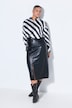 Faux leather skirt, A-line, midi length, slit at front for walking