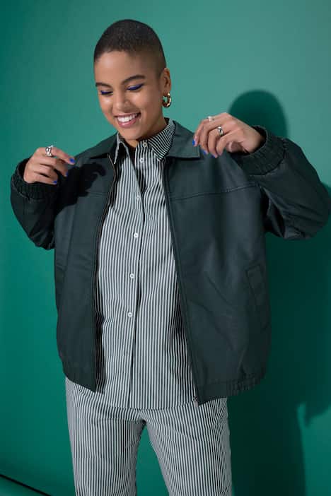 Blouson, boxy oversized model, PU in een used look