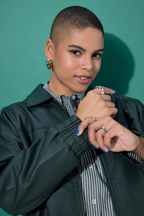 Blouson, boxy oversized model, PU in een used look