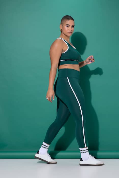 Sportlegging, hoge taille, zijstrepen