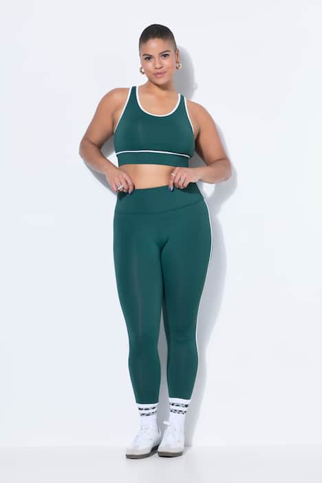 Sportlegging, hoge taille, zijstrepen