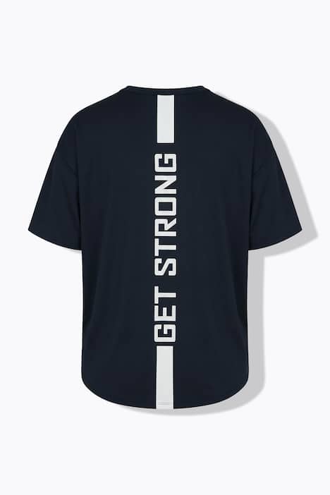Sport-T-shirt, oversized, Get Strong gestreepte achterkant