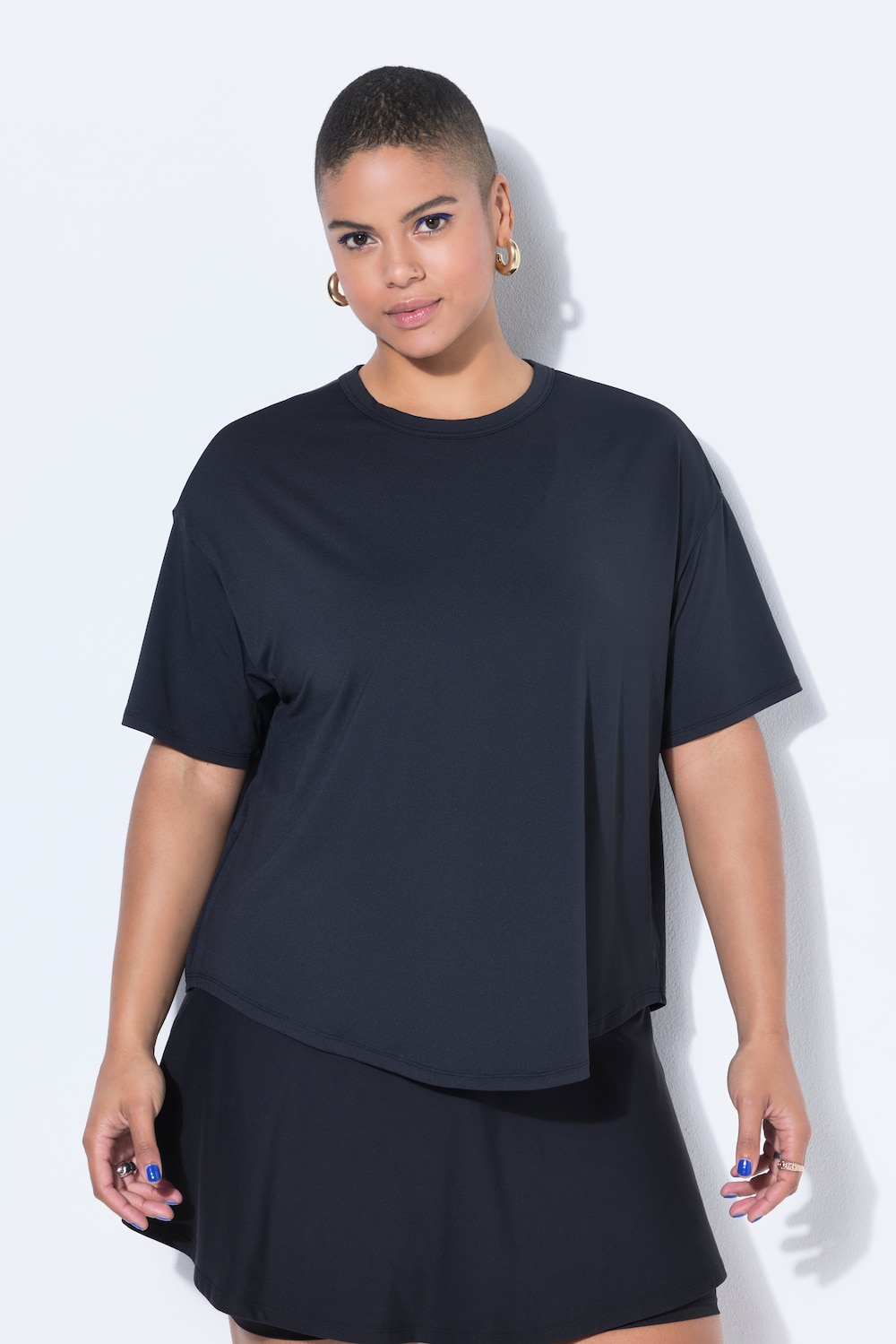 Thumbnail - Große Größen Sport T-Shirt, Damen, schwarz, Größe: 54/56, Polyester, Studio Untold