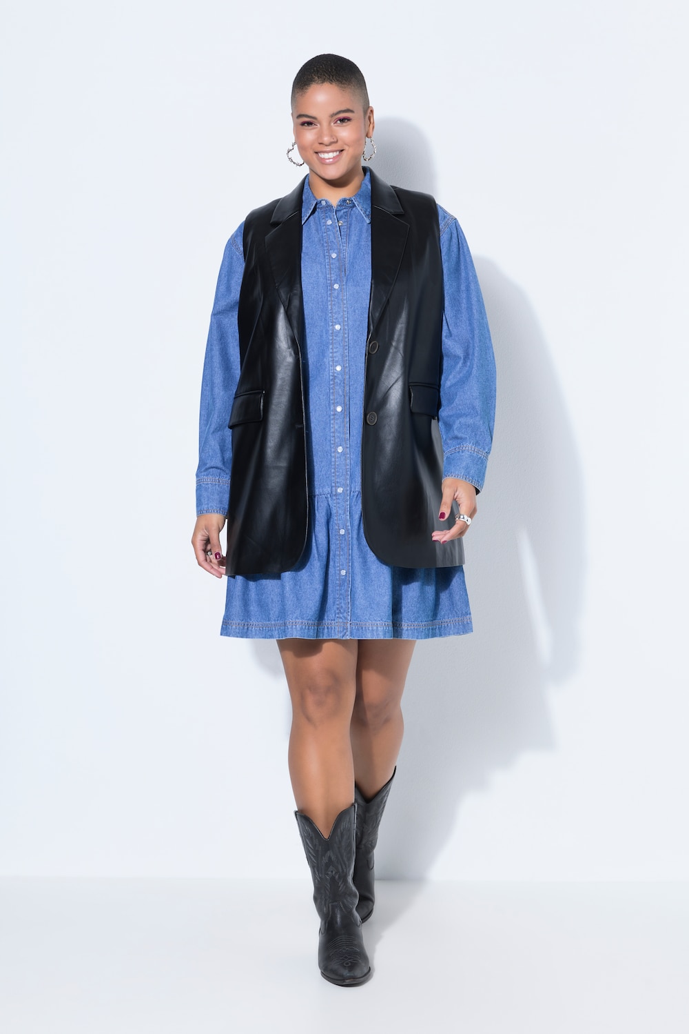 Große Größen Weste, Damen, schwarz, Größe: 58/60, Polyester/Synthetische Fasern, Studio Untold