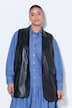 Mouwloos vest, oversized, gilet, leerlook, reverskraag